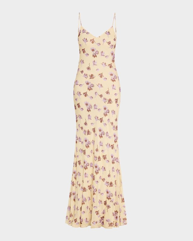 Embellished Floral Maxi Dress